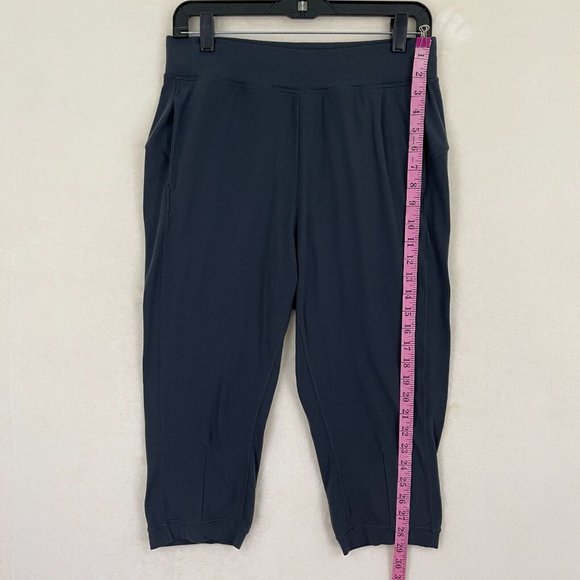 Lululemon Athletica Black Cropped Leggings Pockets Activewear Women's Size 8 - Picture 2 of 8